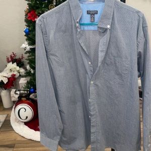 MENS Van HEUSEN large 16-16 1/2 long sleeve collared button up